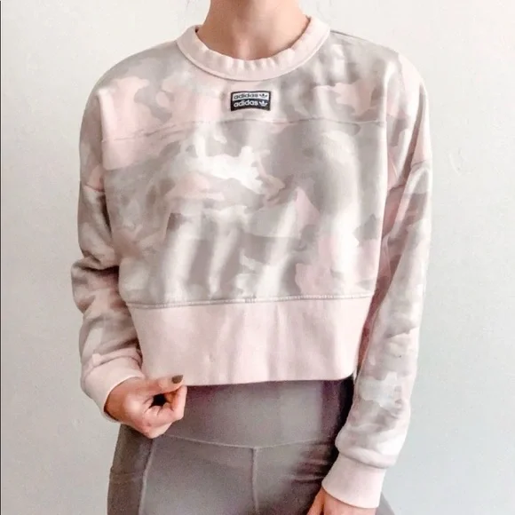 adidas Originals Tops Adidas Original Cropped Pink Camo